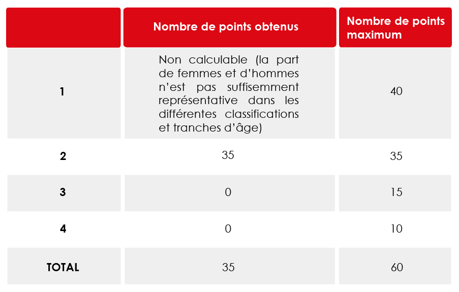 Index H:F2022 Index Hommes/Femmes 2022